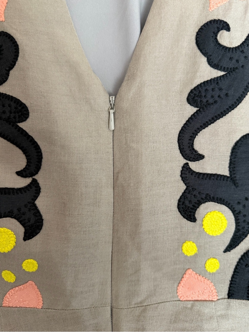 Banana Republic Heritage 100% Linen Embroidered Shift Skater Dress Women Size 6 - Picture 4 of 7